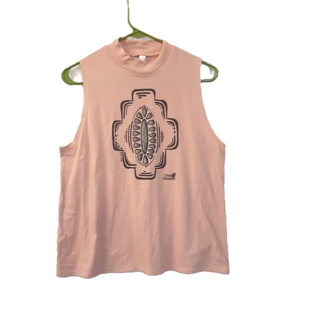 Bella+Canvas Heather CVC Crazy Consuela Womans Sleeveless Shirt Size LG Aztec